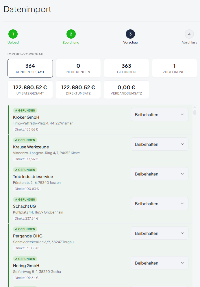 pillCRM Datenimport aus Excel und CSV